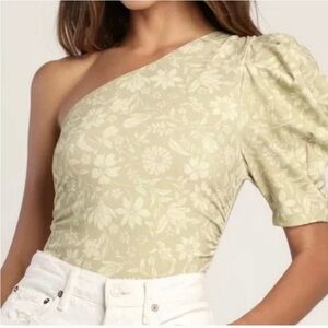 Floral One-Shoulder Top - Cream